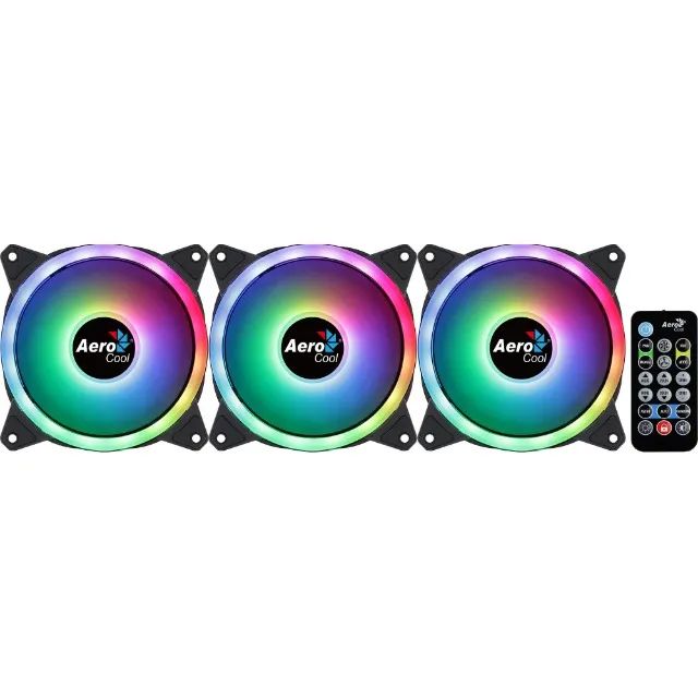 Kit Com 3 Coolers Aerocool Duo 12 Pro ARGB + Hub + Controle - Foto 2
