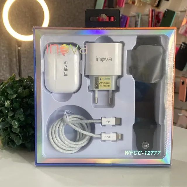 Kit 3 em 1 - Relógio, Fone Bluetooth e Carregador