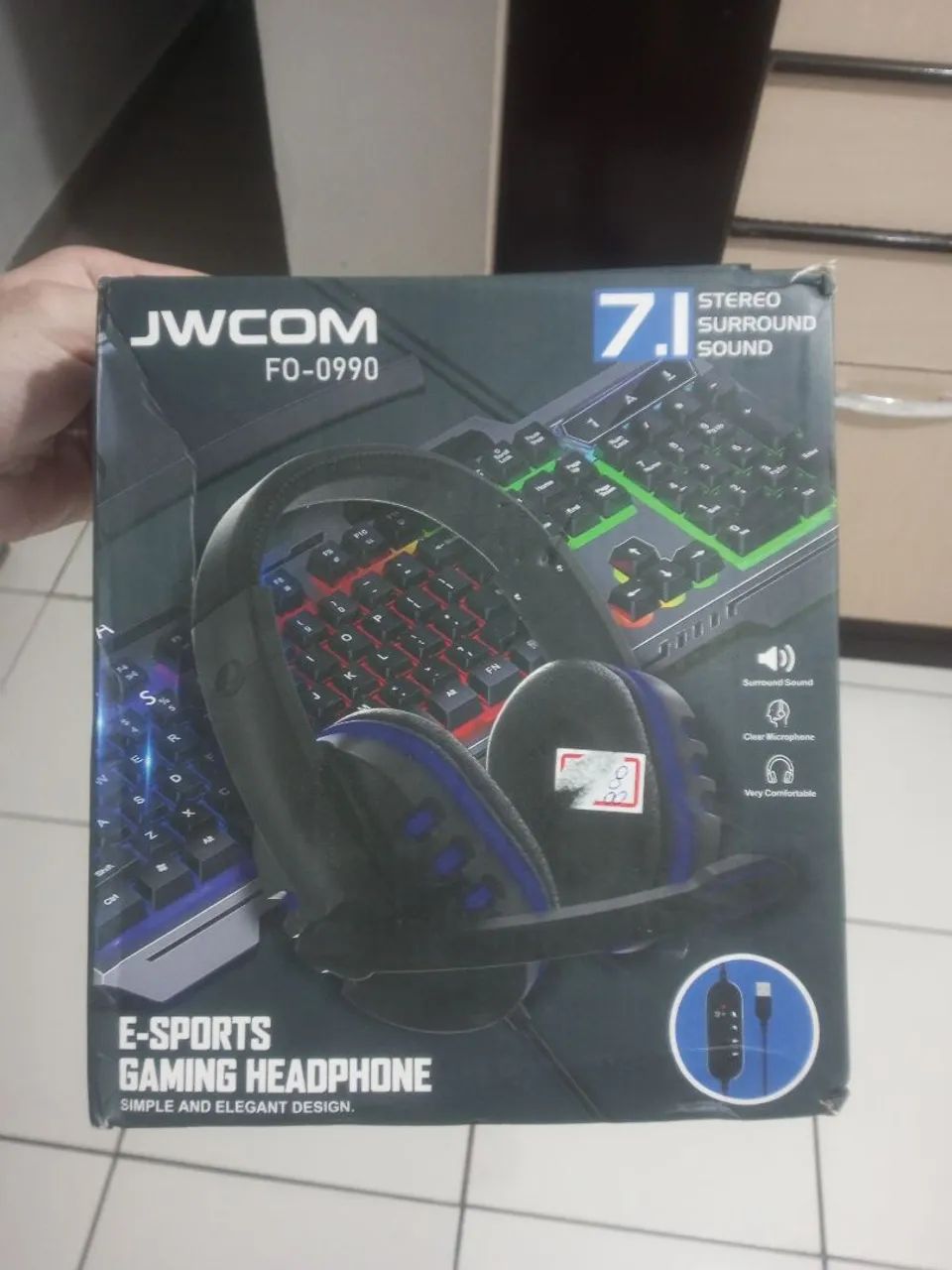 Fone Headset Gamer JWCOM FO-0990 Som 7.1 USB Com Microfone - Foto 5