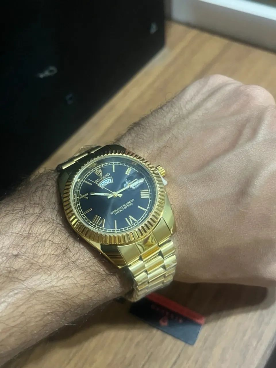 Relógio Masculino Dourado - Foto 4