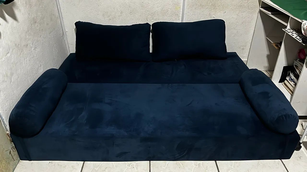 Sofá-cama azul marinho  - Foto 3
