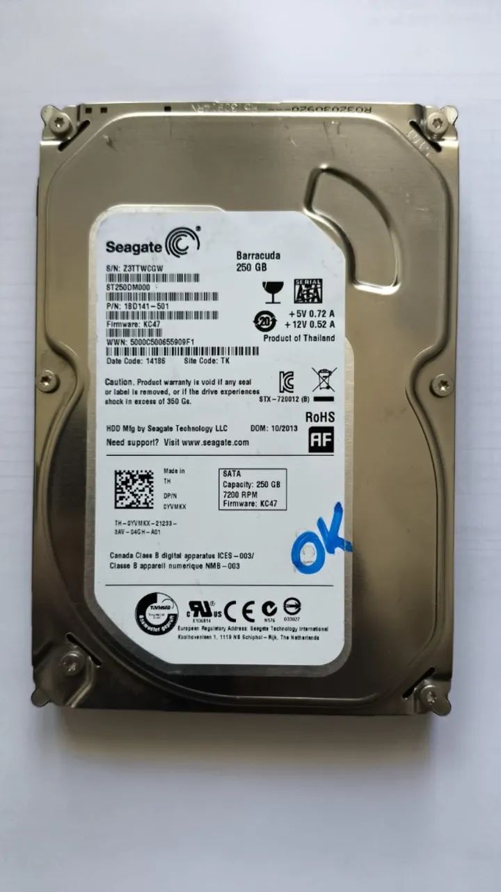 HD 250gb Seagate Barracuda Disco Rígido 3.5" de Computador Desktop