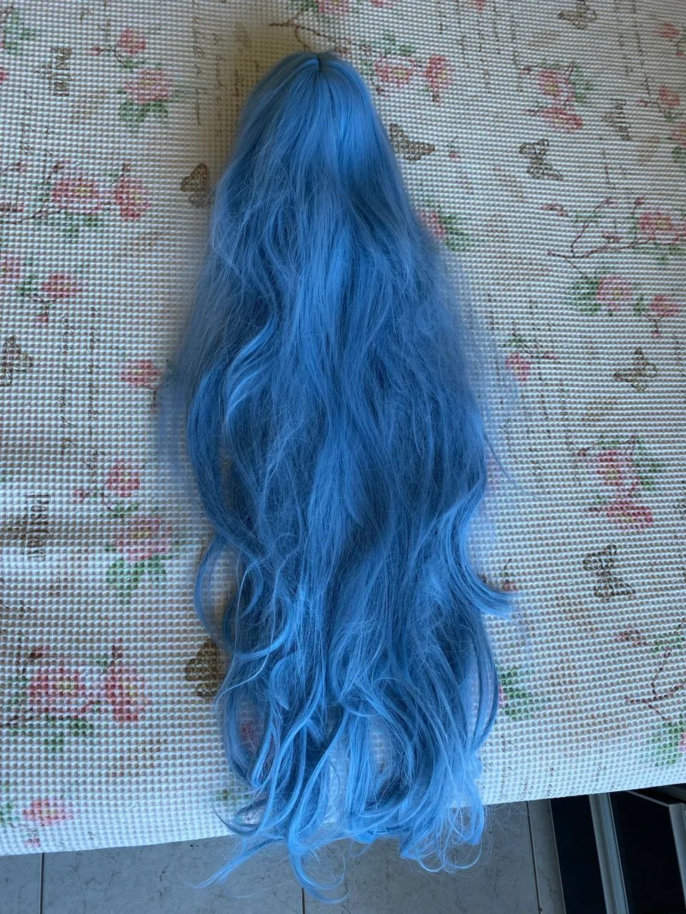 Peruca longa azul cosplay - Foto 4