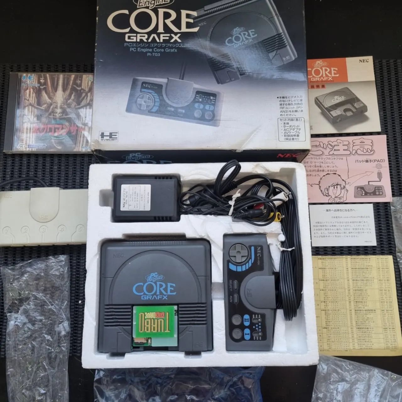 PC engine core grafx  com everdrive e multitap de 5 player + jogo de brinde - Foto 3
