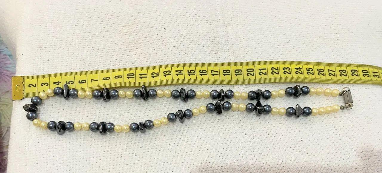 Vende-se Colar de Hematita com Pérolas 56 cm.  - Foto 2