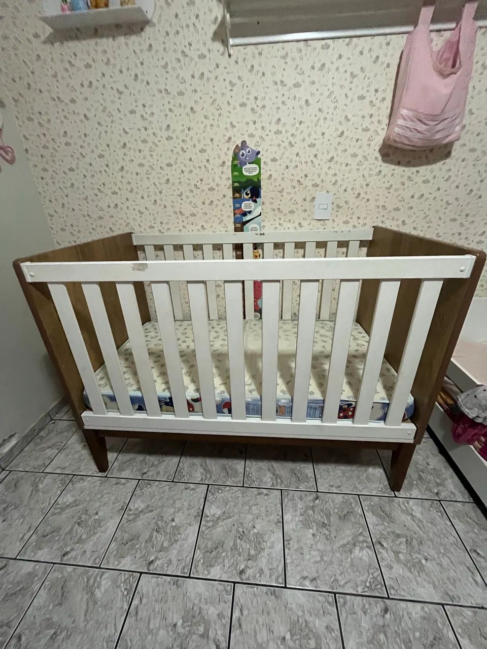 Berço Minicama Amor Perfeito I Branco e Pinus