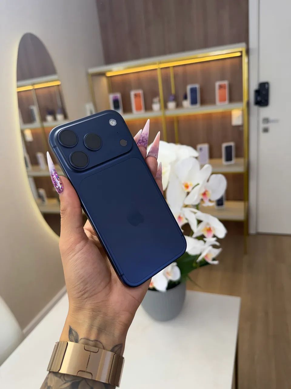 iPhone 17 Pro Titânio Azul Garantia Apple - Foto 2
