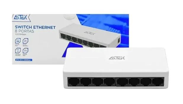 Switch Hub Internet 8 Portas Gigabit /1000 Aitek