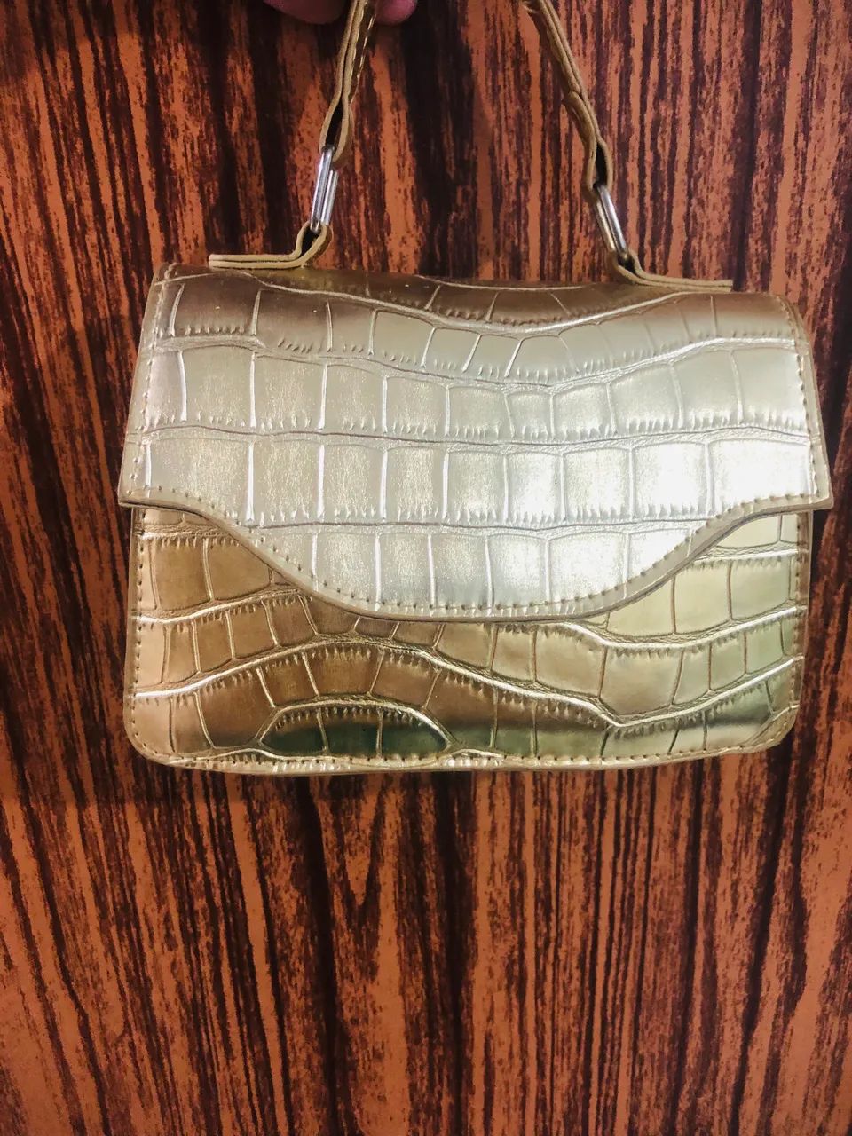 Bolsa croco dourada - Foto 2