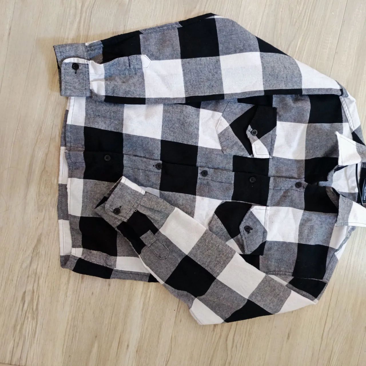 camisa xadrez preto e branco 14 - Foto 2