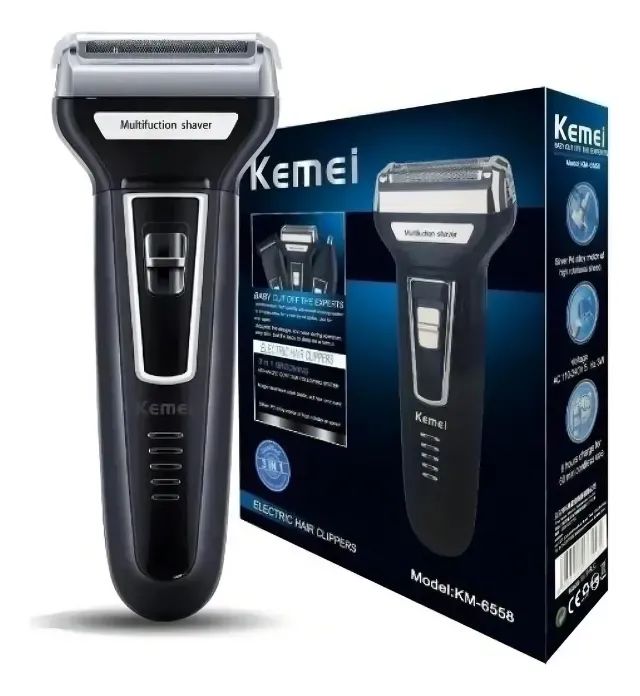 Barbeador E Cortador De Cabelo 3 Em 1 Kemei Km-6558 - Foto 3