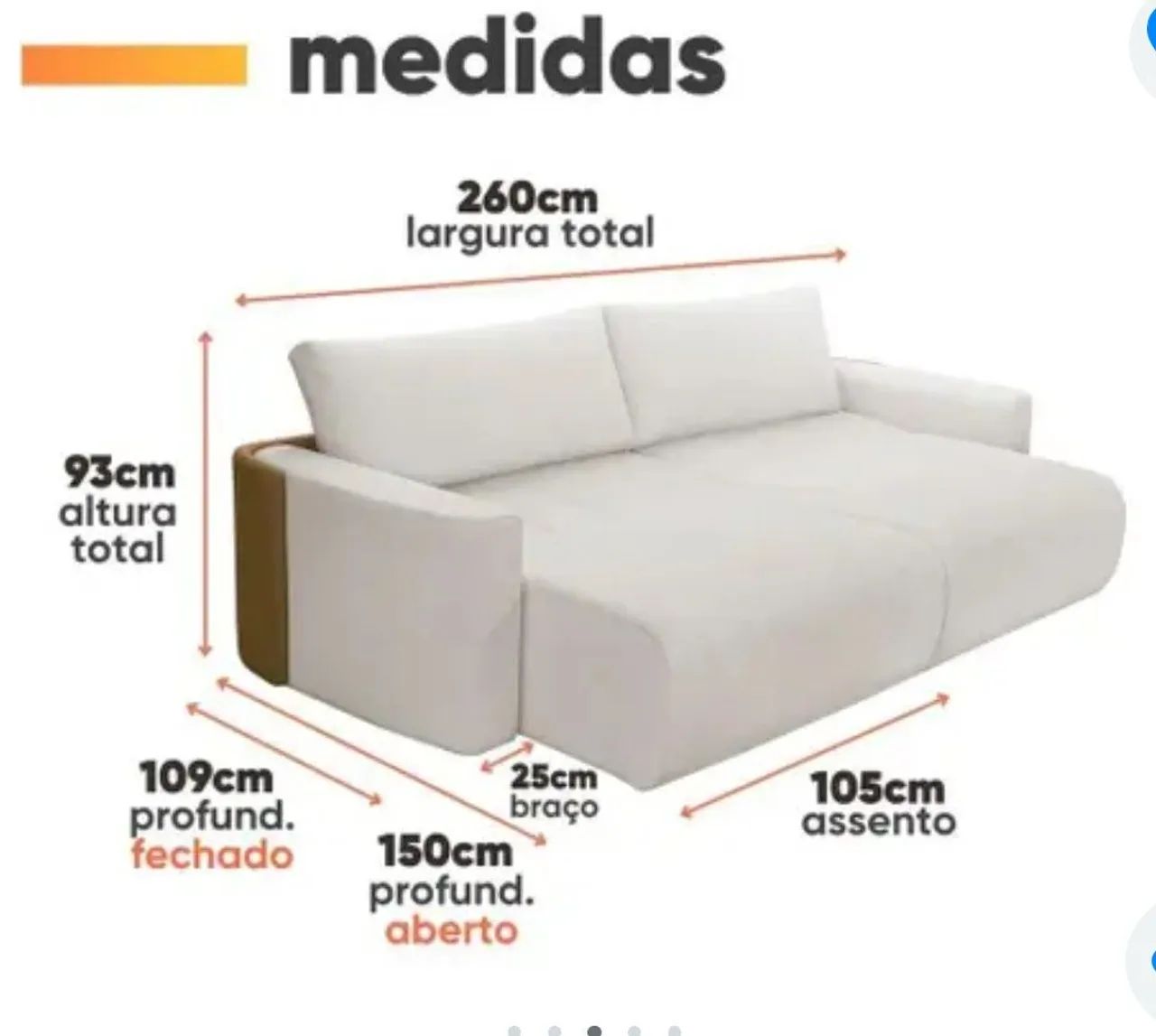 Vendo sofá cama com molas ensacadas molas aspiras  direito da fábrica  - Foto 4