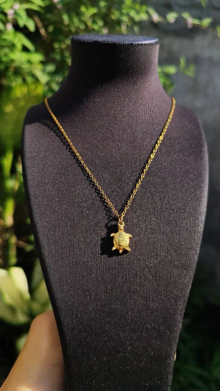 Colares moda praia dourado em aço inoxidável  - Foto 3
