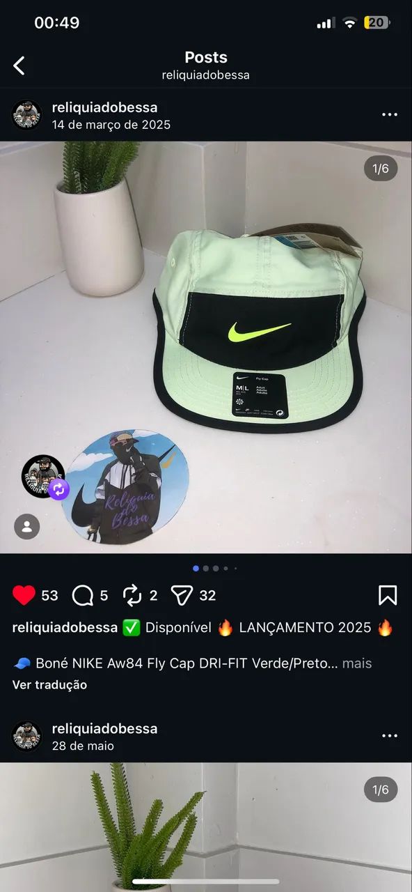 BONÉ NIKE AW84 DRI FIT FLY CAP ORIGINAL - Foto 2