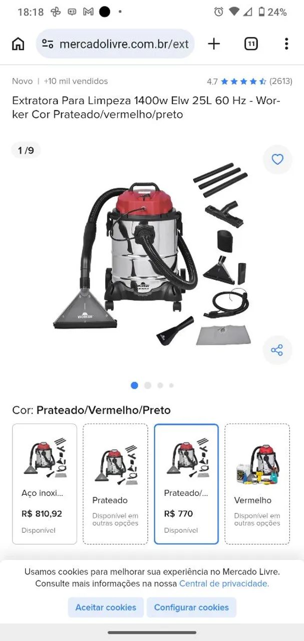 Extratora e aspirador profissional 