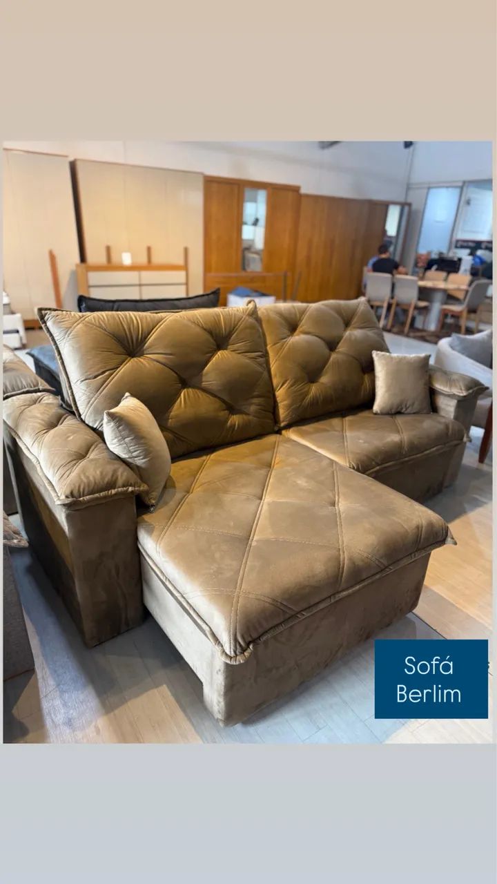 Sofá retrátil Berlim 2,30m pronta entrega 12x sem juros 