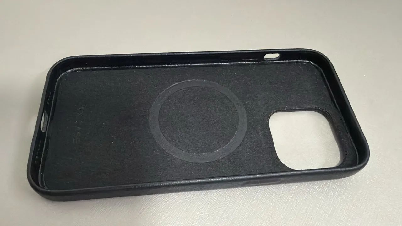 Capa MagSafe VX Case para iPhone 14 Pro Max - Couro Preta - Foto 2