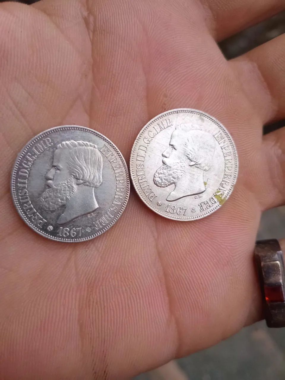 Duas moedas de 500 Reis de 1867 muito bem conservada! - Foto 3