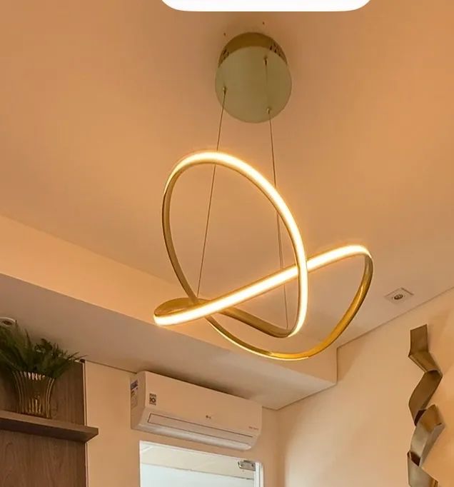 Lustre tipo infinito dourado  - Foto 2