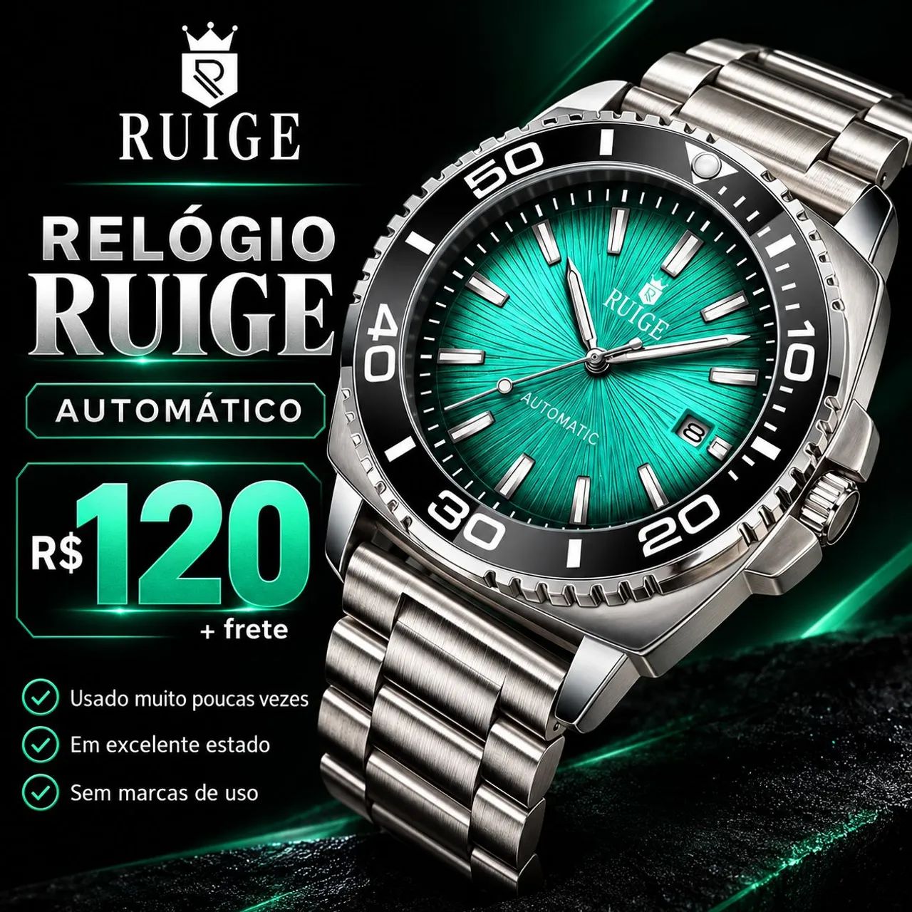 Vendo relógio Ruige automático. 