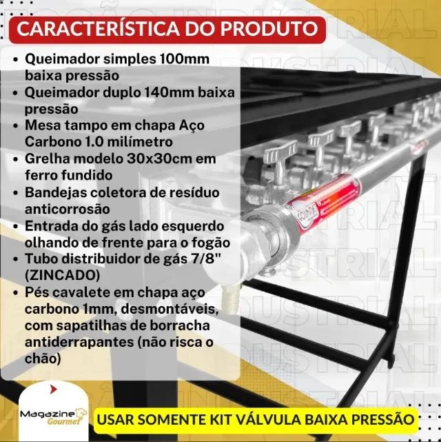 Fogão industrial baixa pressão 6 bocas  - Foto 3