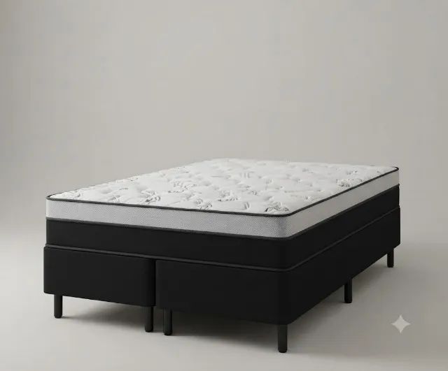Novo Conjunto!  Base com Colchão Queen de Molas Ensacadas Prime Light