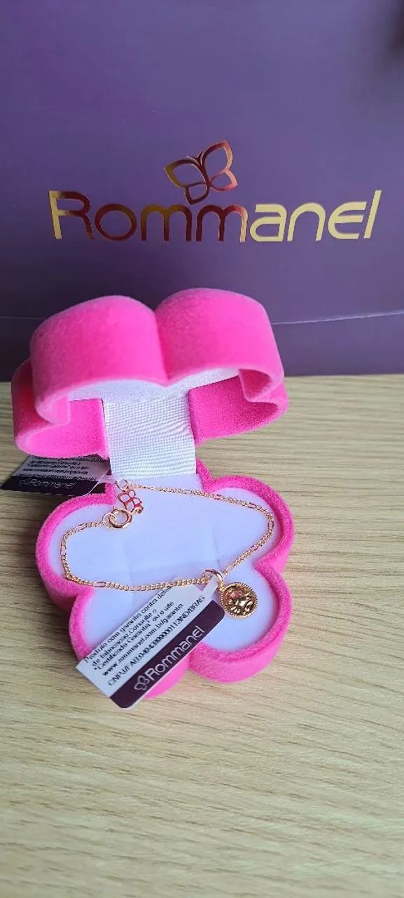 Pulseira infantil com medalha Anjo da Guarda Rommanel