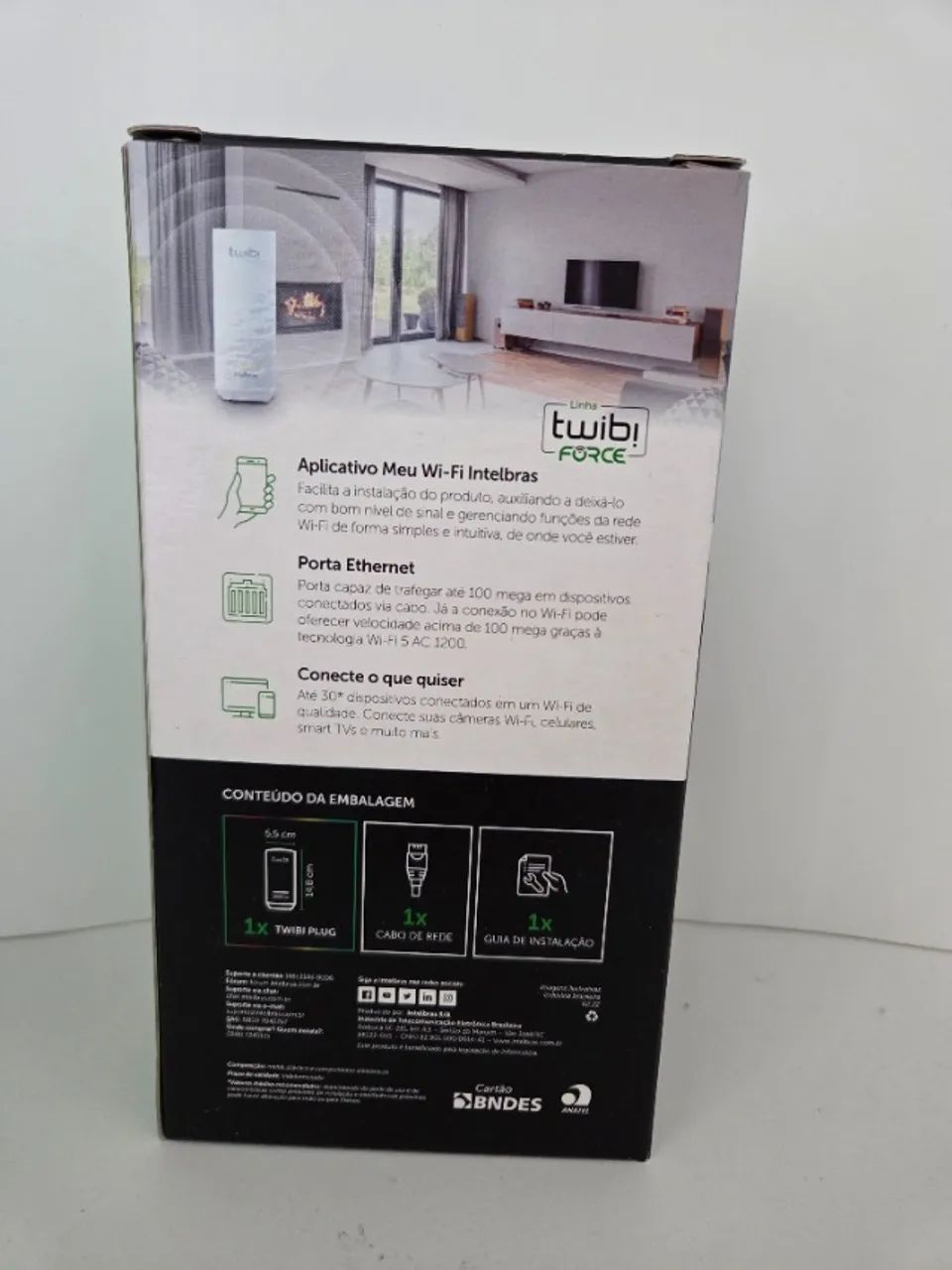 Este é um repetidor/extensor Wi-Fi Mesh Intelbras Twibi Force Plug na cor branca - Foto 5