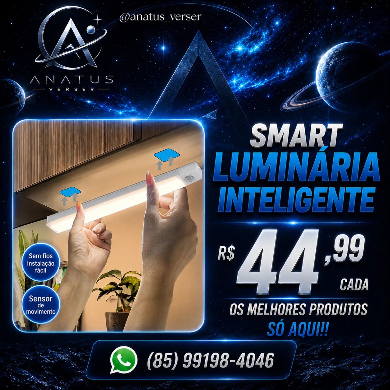 Smart Luminária inteligente Ultra LED com sensor  - Foto 4