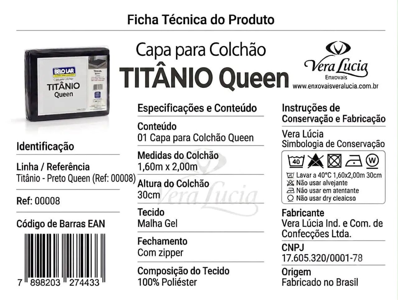 Capa para Colchão Queen cor Preta - Foto 2