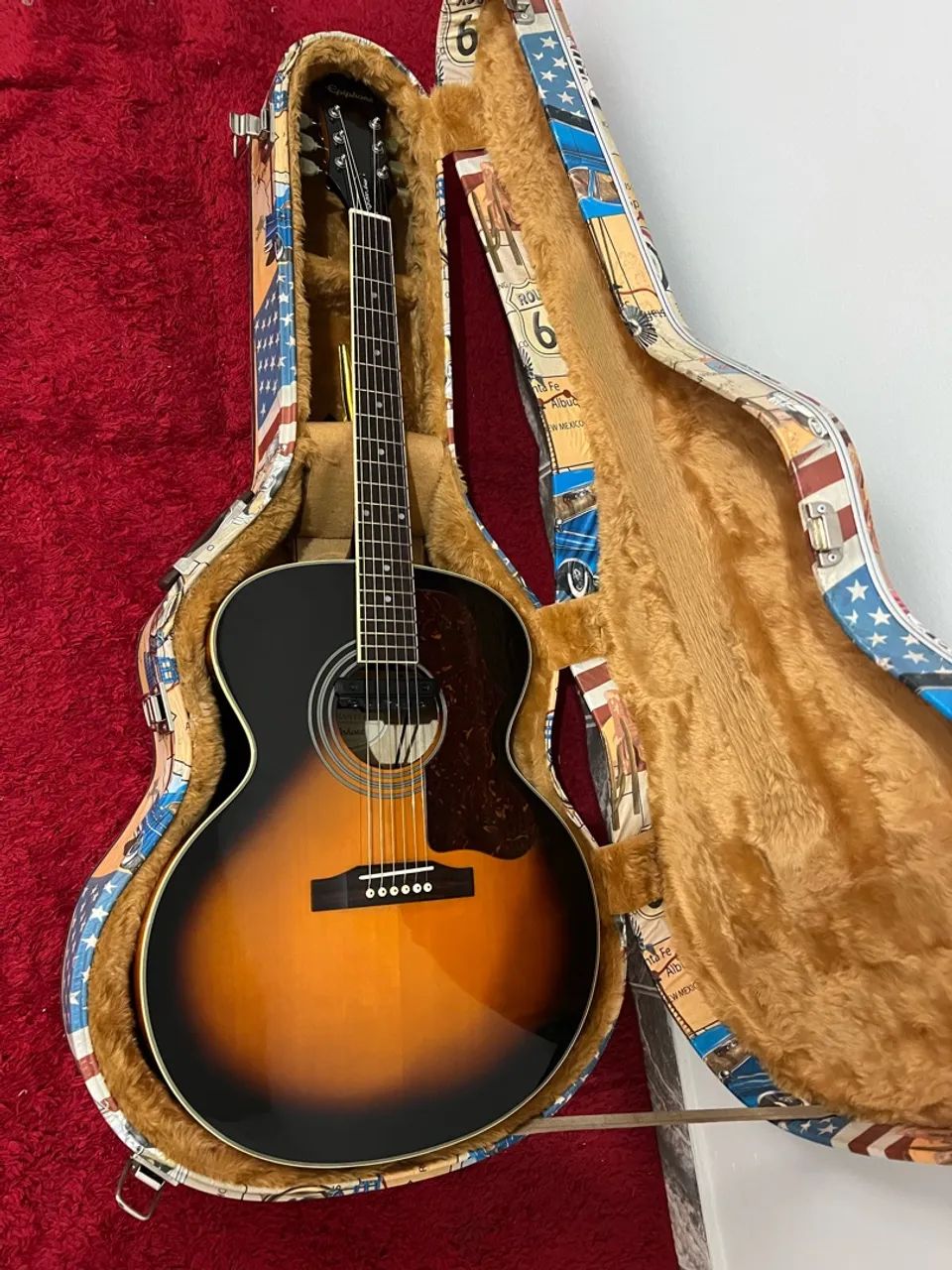 Violão epiphone com case ej 200