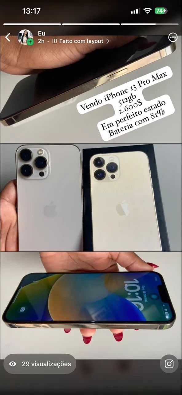 Apple iPhone 13 Pro Max 512gbシルバー 本体 Apple Iphone 13 Pro Max (512gb) Impecável | Super Promoção (Novo