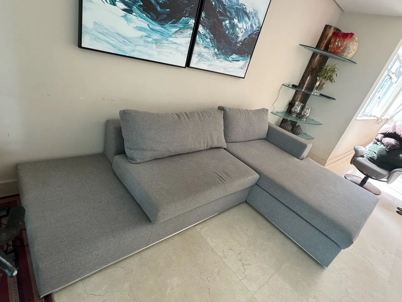 SOFÁ COM CHAISE TOM SOBRE TOM - Foto 3