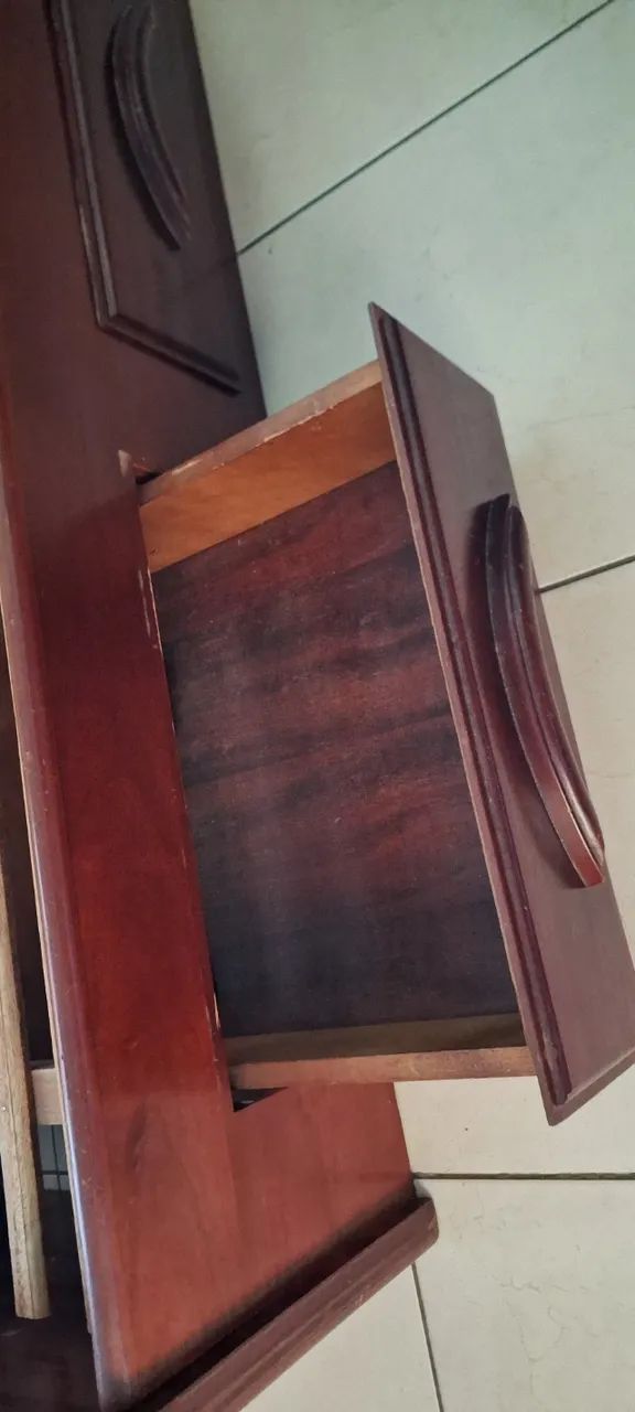 Cama de Casal Madeira Maciça com Cabeceira Espelhada e 4 Gavetas - 200x150 - Foto 3