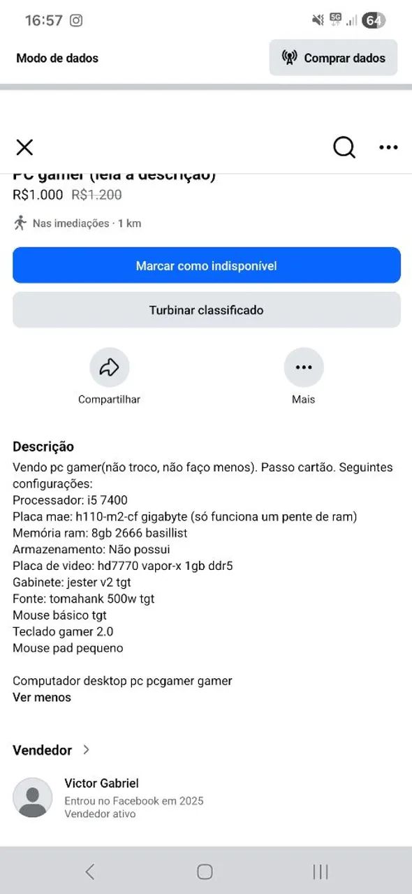 Pc desktop (NÃO TROCO) - Foto 3