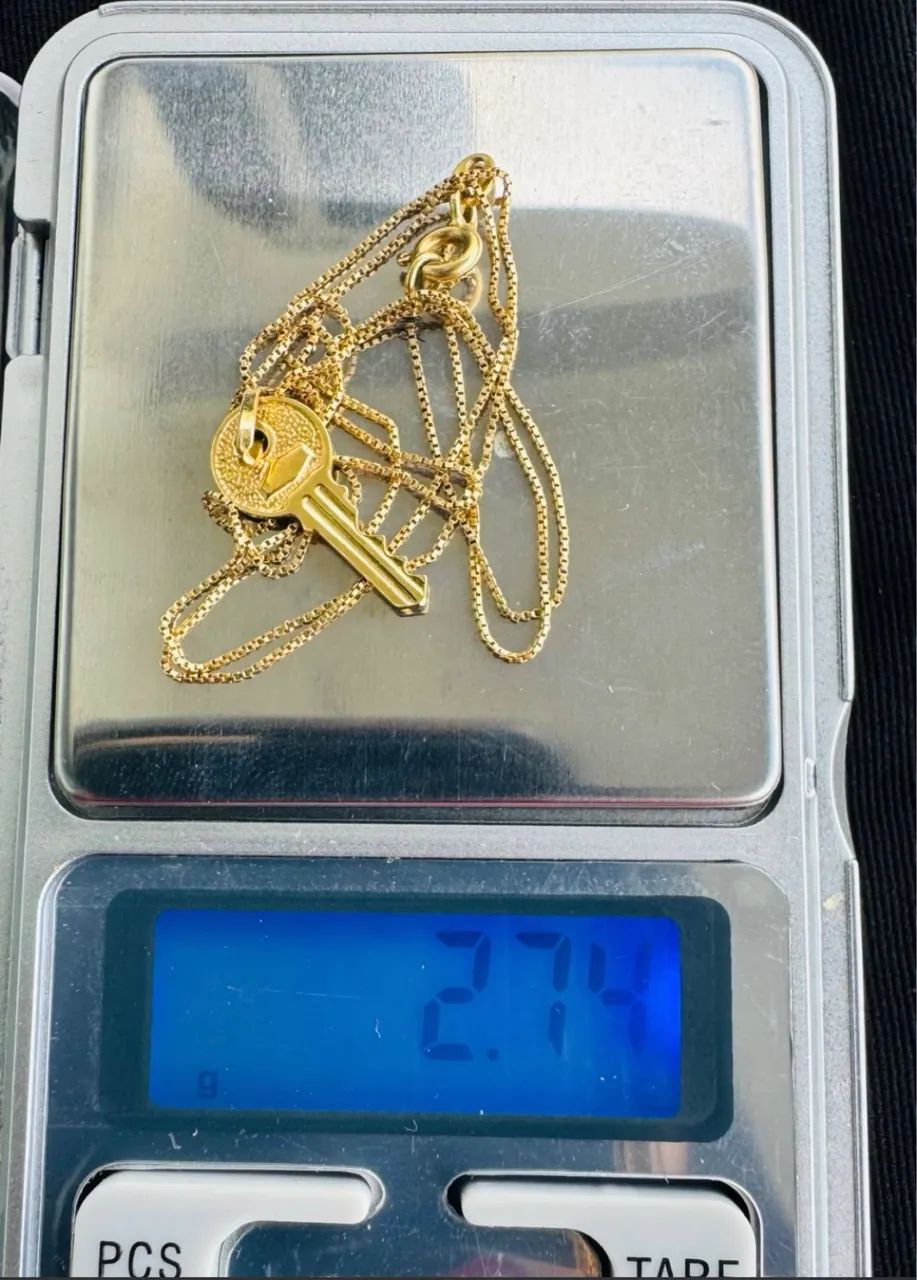 Corrente com pingente chave ouro 18k - Foto 4