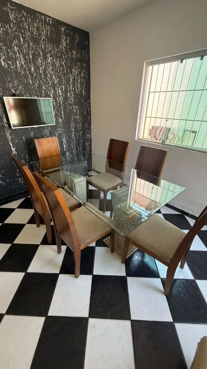 Mesa de vidro com pés de pedra. - Foto 5