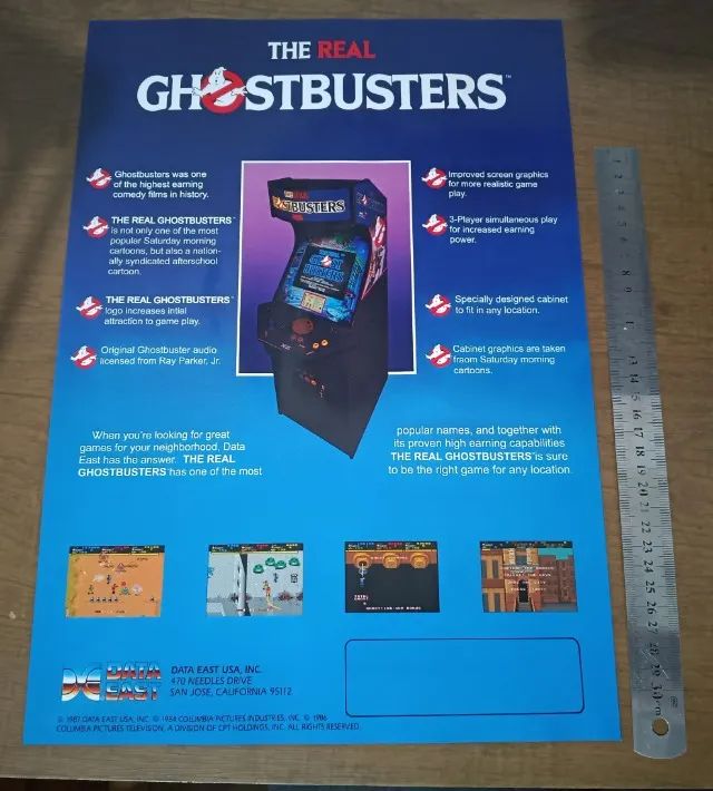 Poster promocional GHOSTBUSTERS (arcade) material de divulgação original da época (1987) - Foto 3