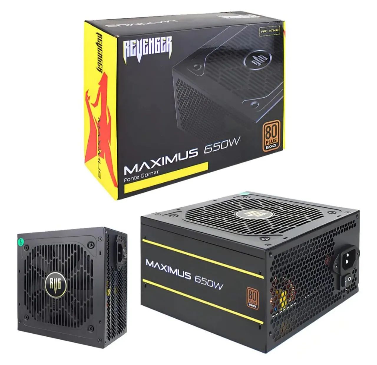 Fonte de Alimentação Revenger 650W 80 Plus Bronze ATX Gamer
