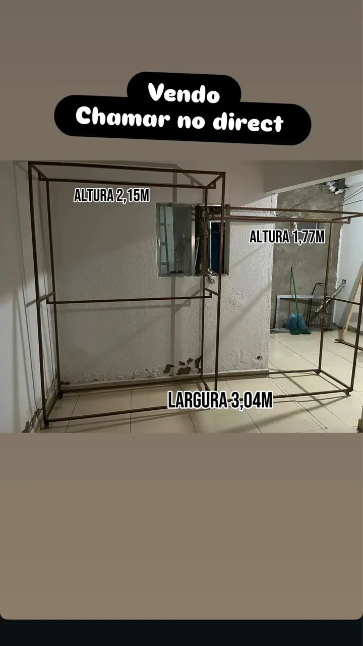 Arara para roupas 3m largura