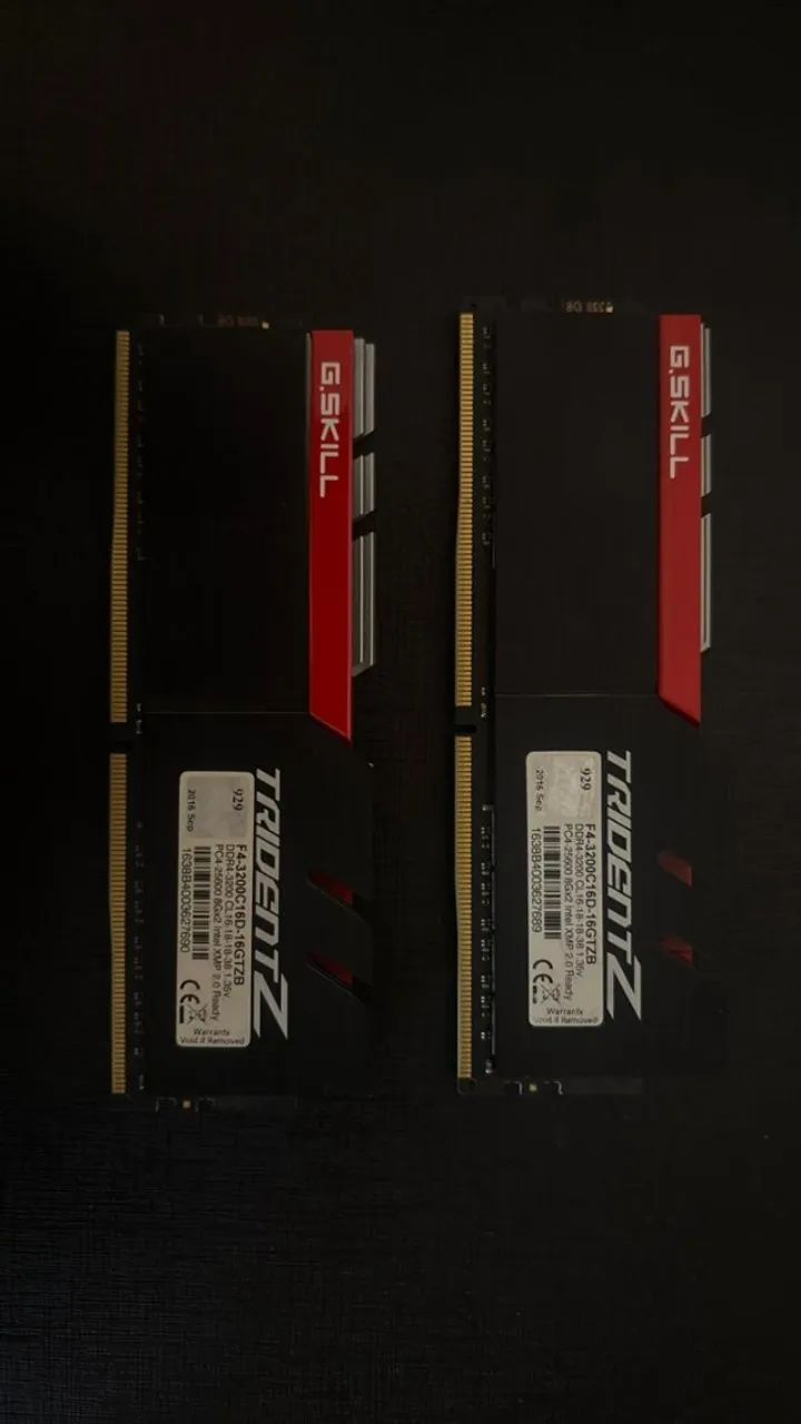16Gb DDR4 G Skill Trident Z 2x8Gb em perfeito estado 3200Mhz