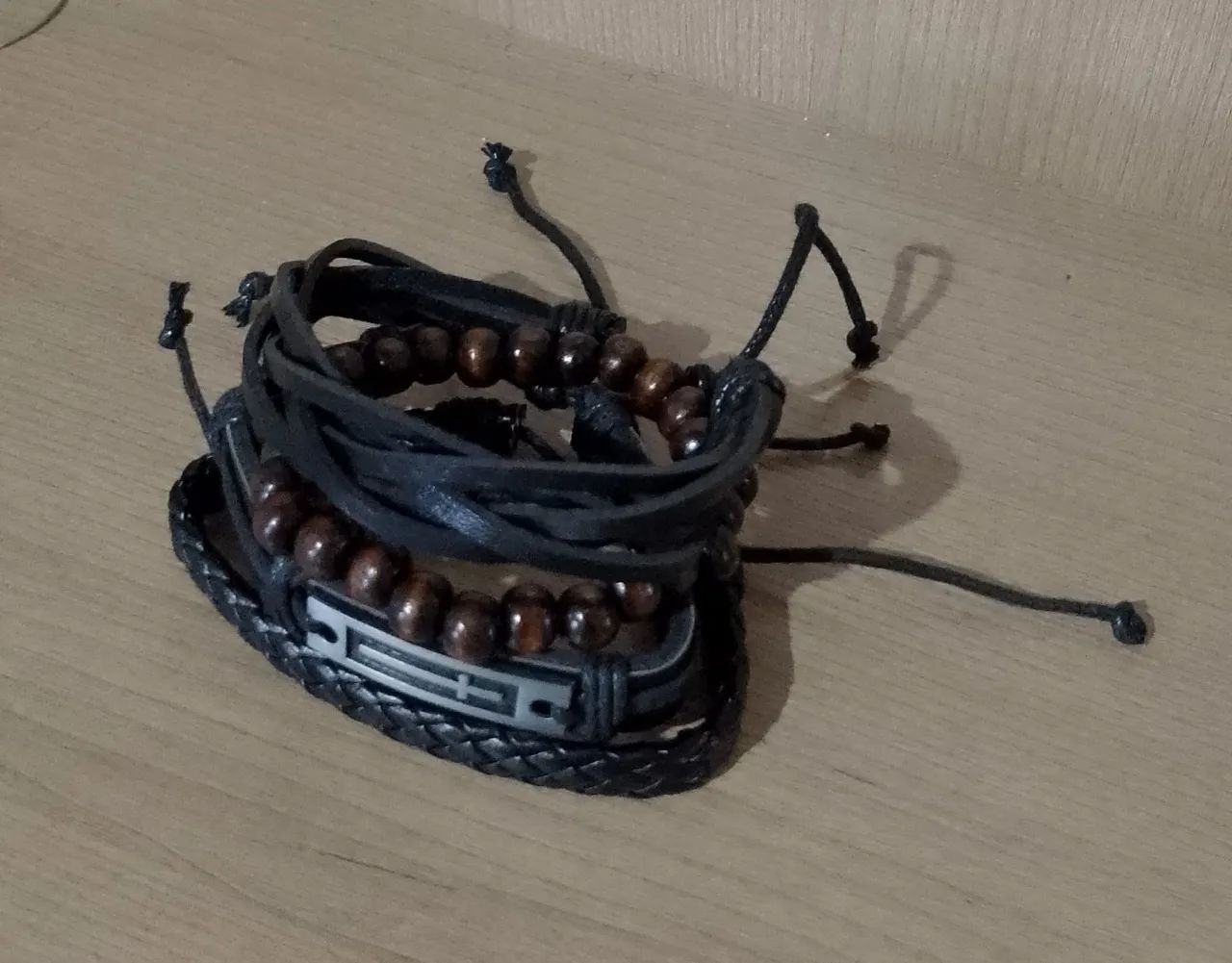 Kit 4 Pulseiras Masculinas de Couro  - Foto 3