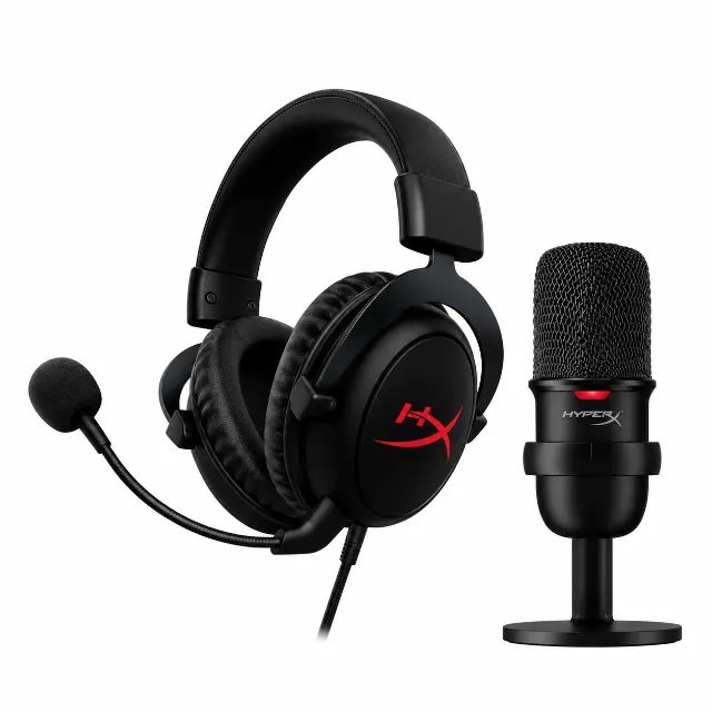 Kit HyperX: Headset Cloud Core e Microfone SoloCast (Lacrado)