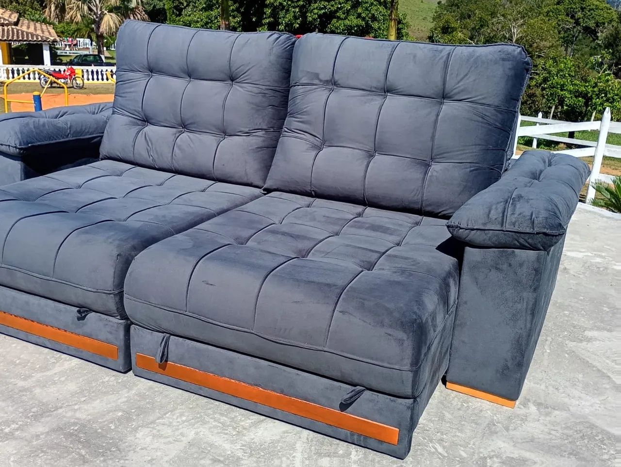 Sofa cinza retratil 2,60 de luxo !! - Foto 2