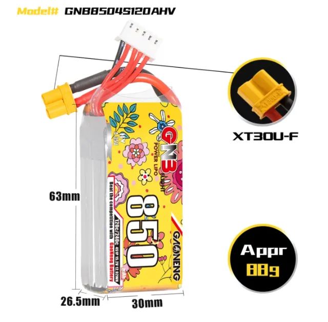 Bateria Lipo GNB 4S 850mah HV - Foto 2