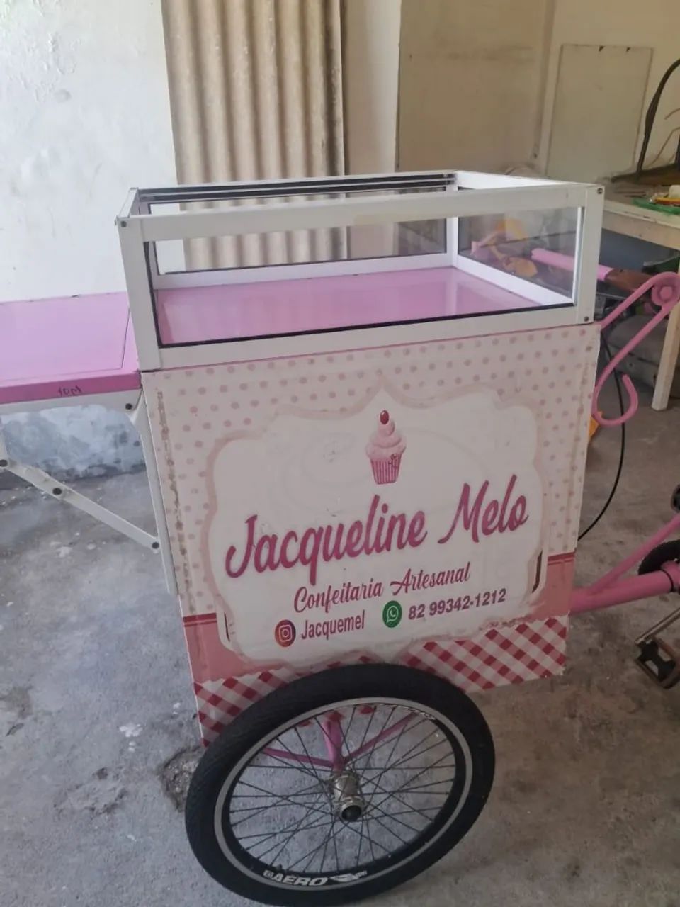 Bicicleta cargueira com vitrine - Foto 2