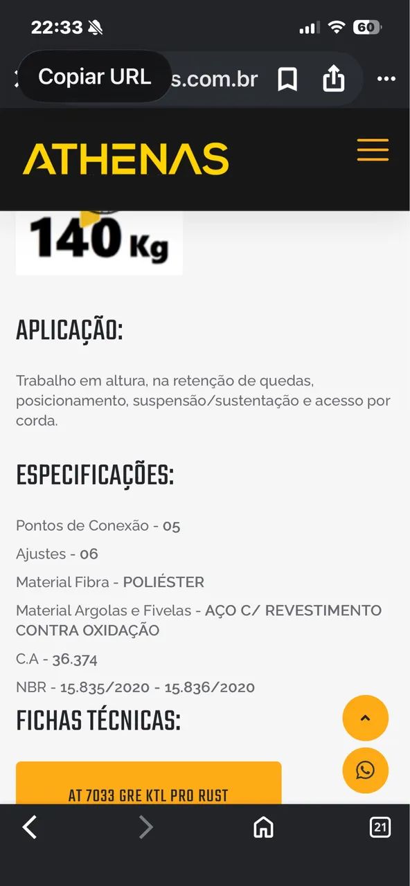 CINTO PARAQUEDISTA AT7033 - Foto 3