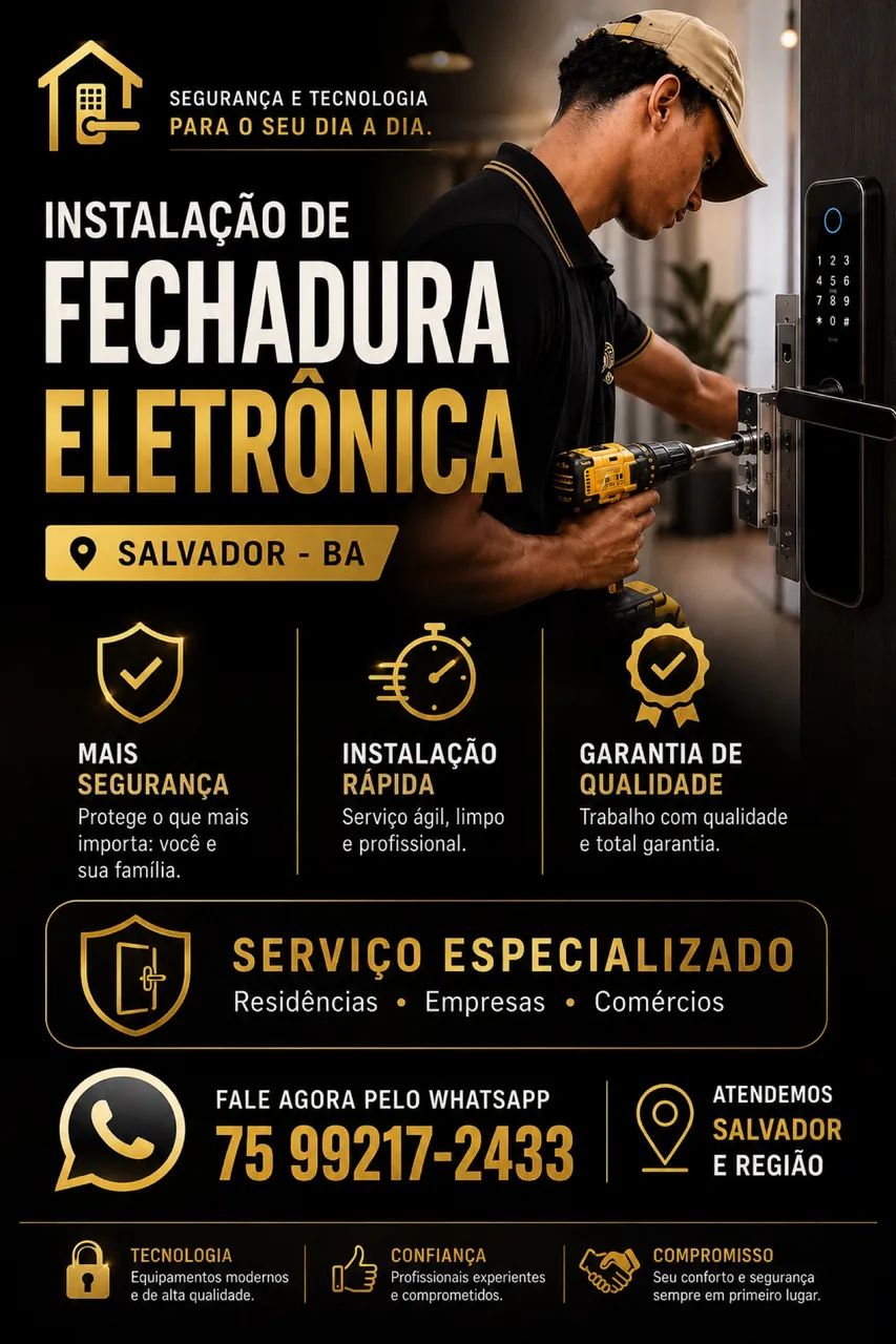Instalação de fechadura eletrônica 
