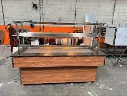 Buffet self-service inox quente para 10 cubas