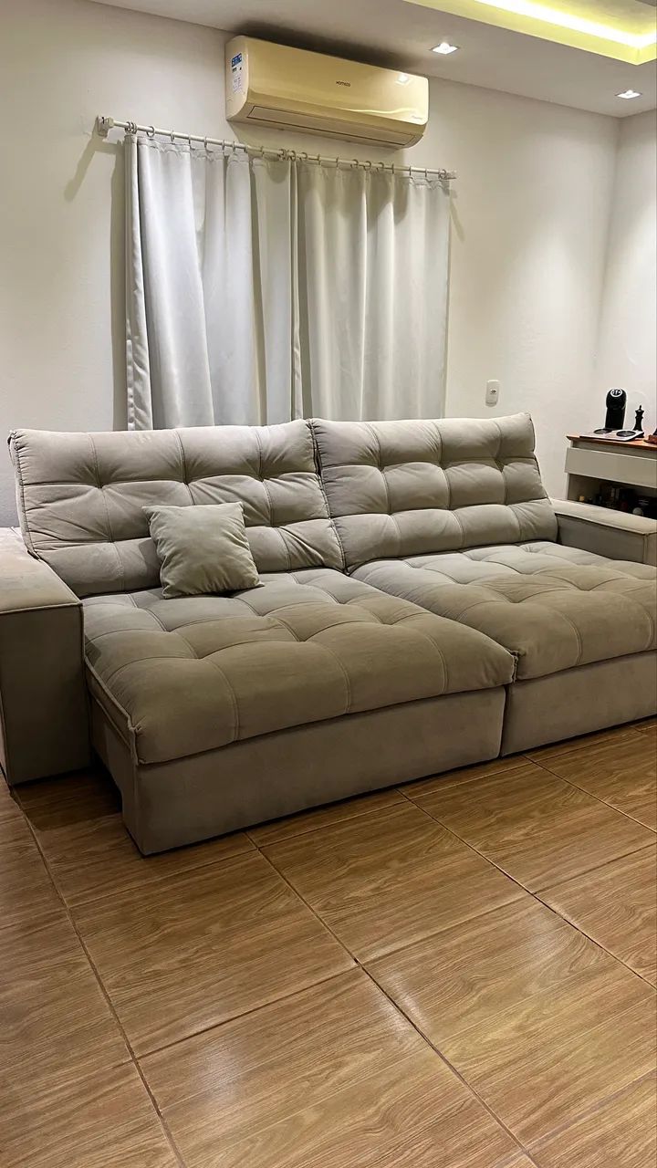 Sofá Retrátil Cinza - Foto 5